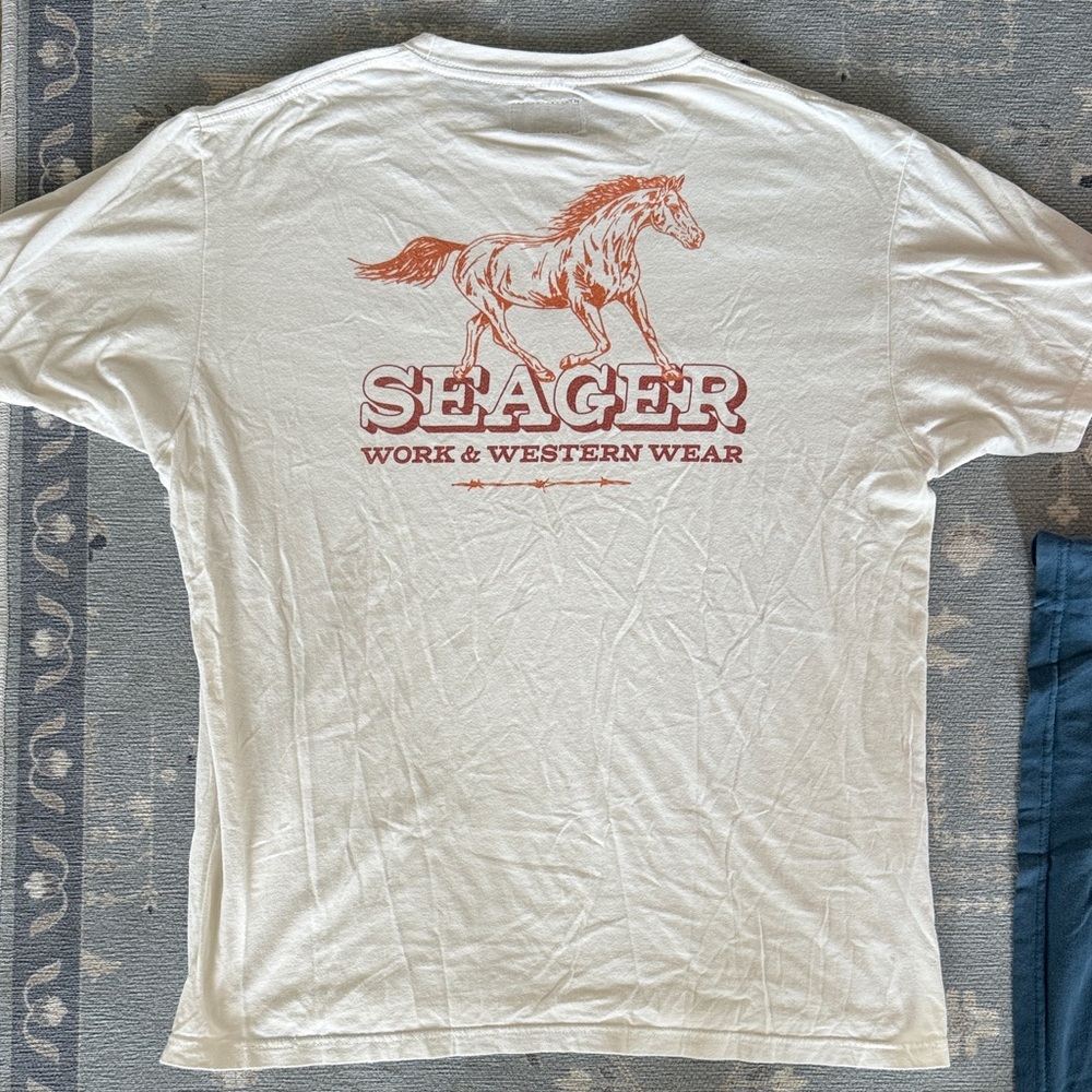 SEAGER WESTERN CO. - T SHIRT - “FARRIER TEE VINTAGE WHITE” *SOLD OUT RARE*